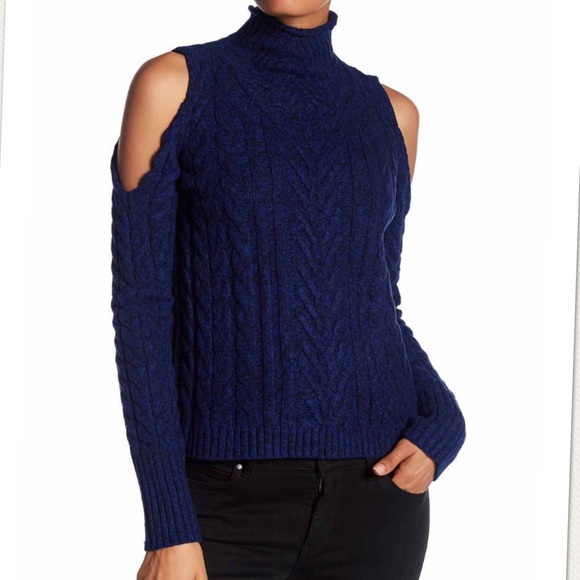 Love Scarlett Sweaters - cold shoulder cable knit sweater L